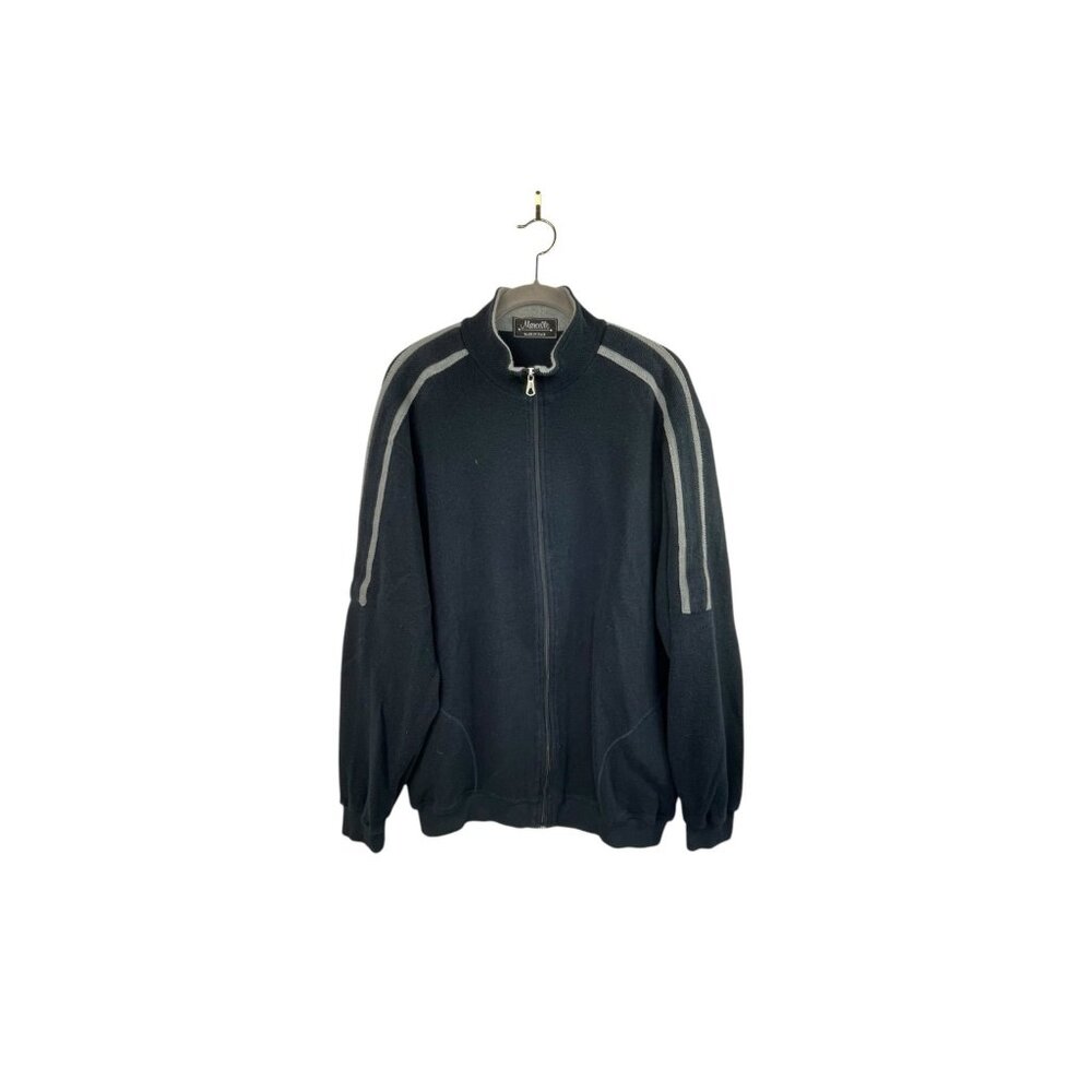 Marcello Made In Italy Knit Cardigan Full Zip Navy Mens Size Large